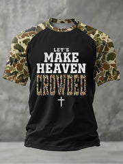 Men's Camouflage Let's Make Heaven Crowded Print Casual T-Shirt