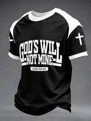 Men's “God's Will Not Mine”short sleeves t-shirt