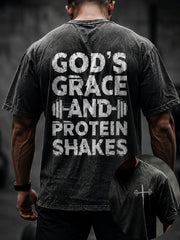 Men's Christian GYM Print Short Sleeves T-shirt