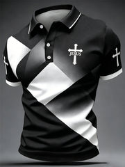 Men's JESUS Print Casual Top