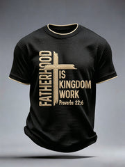 Men's Fatherhood is Kingdom Work Print Waffle T-Shirt
