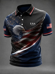 Men's American Flag Eagle Printed Shirt