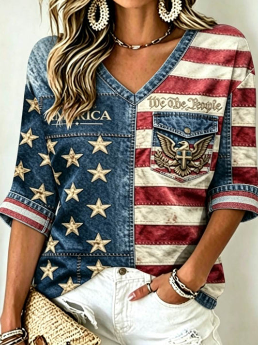 Women's 250Th Anniversary National Faith Print Shirt