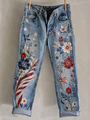 Women's Independence Day Printed Casual Pants