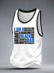 Men's I Am A Black Dad Printed Casual Vest