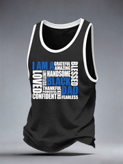 Men's I Am A Black Dad Printed Casual Vest