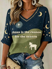 Women's Faith Print Casual T-Shirt