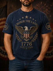Men's Independence Day Veteran Print Casual Patriotic Tee