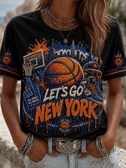 Women's Classic Basketball Fan Graphic Short Sleeve T-shirt