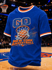 Men's Go New York Gift For Football Fans Print Casual Tee