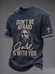 Men's Christian Jesus Print Casual Tee