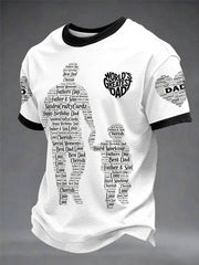 Men's Father's Day Casual Printed T-Shirt — "Dad Accompanying Child's Growth" Theme
