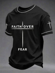 Men's Christian Faith Over Fear Cross Short Sleeve T-shirt
