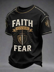 Men's Christian Faith Over Fear Cross Short Sleeve T-shirt