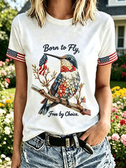 Women's Independence Day Hummingbird Short-sleeved T-shirt