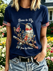 Women's Independence Day Hummingbird Short-sleeved T-shirt
