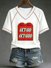 Women's Funny Christ Print Casual T-shirt