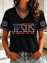 Women's ChristianJesus Cross Short Sleeve T-shirt