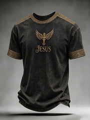 Men's Cross Print Casual T-shirt