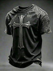 Men's Cross Print Casual T-shirt