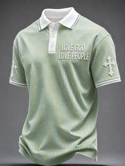 Men's"Love God Love People" Faith Casual Polo Shirt