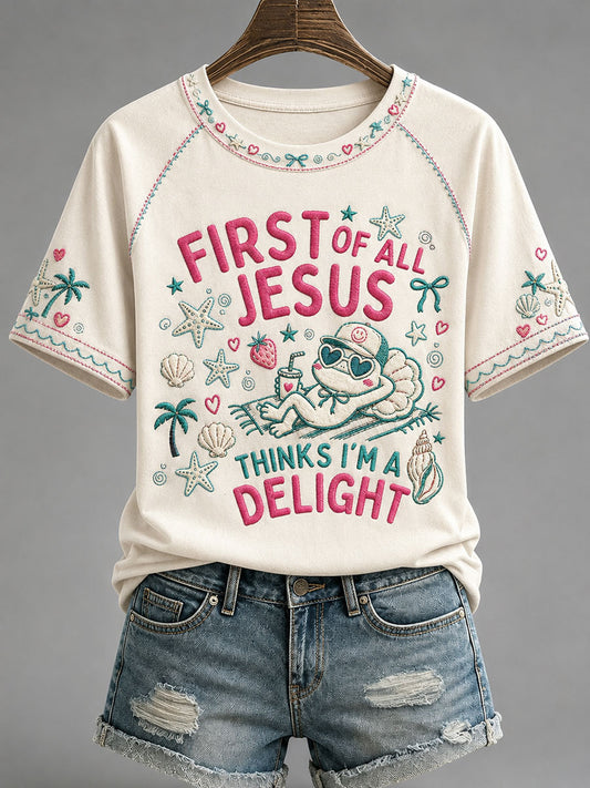 Women's 'I Could Be Meaner But Jesus Said No' Printed Casual T-Shirt