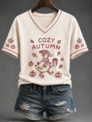 Women's 'Cozy Autumn' Casual T-shirt