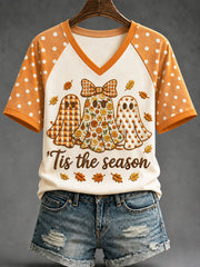 Women's Autumn-Themed Casual T-Shirt