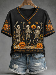Women's Autumn-Themed Casual T-Shirt