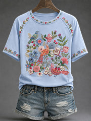 Women's Mahjong Print Casual T-Shirt