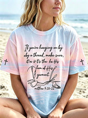 Women's Hem of His Garment Faith Art Print Gradient Short-sleeved T-shirt