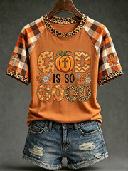 Women's autumn main faith slogan pattern printed casual short-sleeve T-shirt