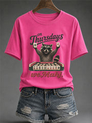 Women's Mahjong Print Casual T-Shirt