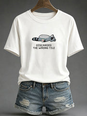 Women's Mahjong Print Casual T-Shirt