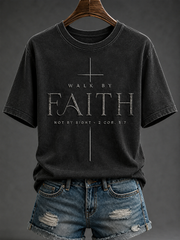Women's Walk By Faith Not By Sight Short-sleeved T-shirt