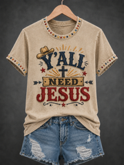 Women's Y'all Need Jesus Short-sleeved T-shirt