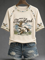 Women’s 'Rest in the Lord' Printed Casual T-Shirt