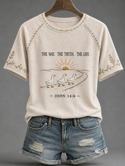 Women's 'The Way, The Truth, And The Life' Printed Casual T-Shirt