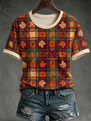 Women's Autumn Maple Leaves Short-sleeved T-shirt