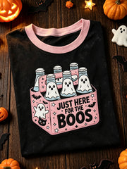 Women's Halloween theme pattern printed casual short-sleeve T-shirt