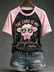 Women's faith theme fun slogan pattern printed casual short-sleeved T-shirt