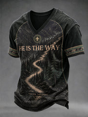 Men's 'He Is The Way' Printed Casual T-Shirt