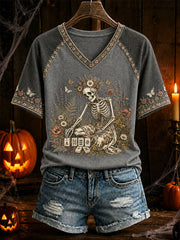 Women's Mahjong Halloween Casual T-Shirt
