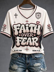Women's Christian Faith Over Fear Short Sleeve T-shirt