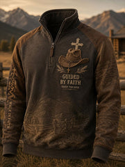 Men's Vintage Western Zip-Up Hoodie