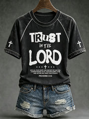 Women's faith-themed fun pattern casual short-sleeve T-shirt
