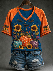 Women's Halloween Pumpkin Short-Sleeve T-Shirt