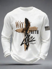 Men's The Way The Truth The Life Waffle Long Sleeve T-Shirt