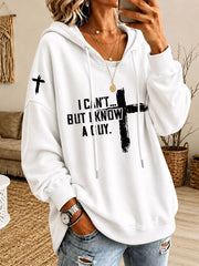 Women's 'I Can't But I Know A Guy' Printed Casual Hoodie