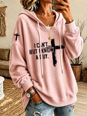 Women's 'I Can't But I Know A Guy' Printed Casual Hoodie